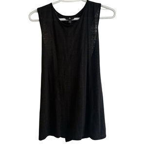 Banana Republic Sleeveless Linen Black Twist Back Top Sz Large NWT